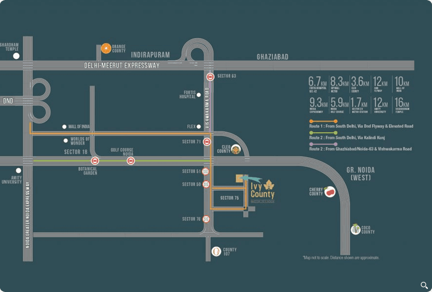 Ivy County Route Map